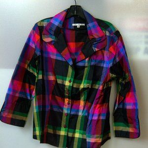 Vintage 80s Marisa Baratelli multi color top size 14